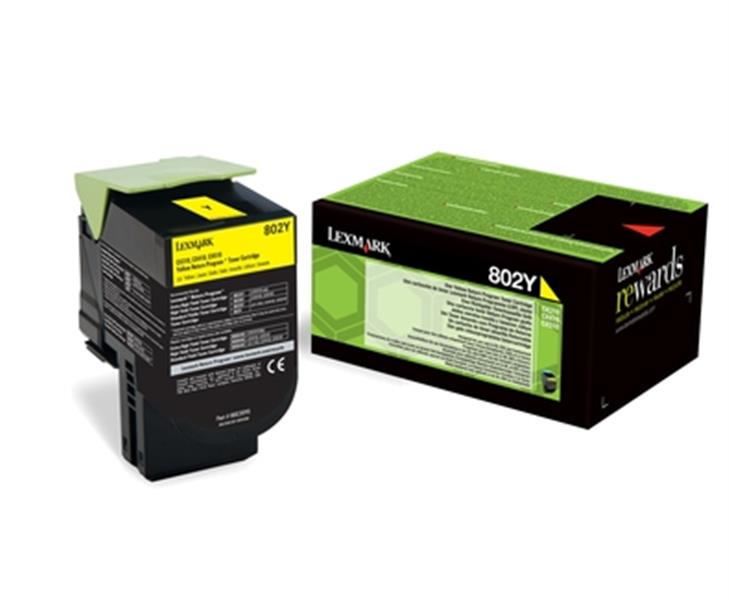 Lexmark 802Y Origineel Geel 1 stuk(s)