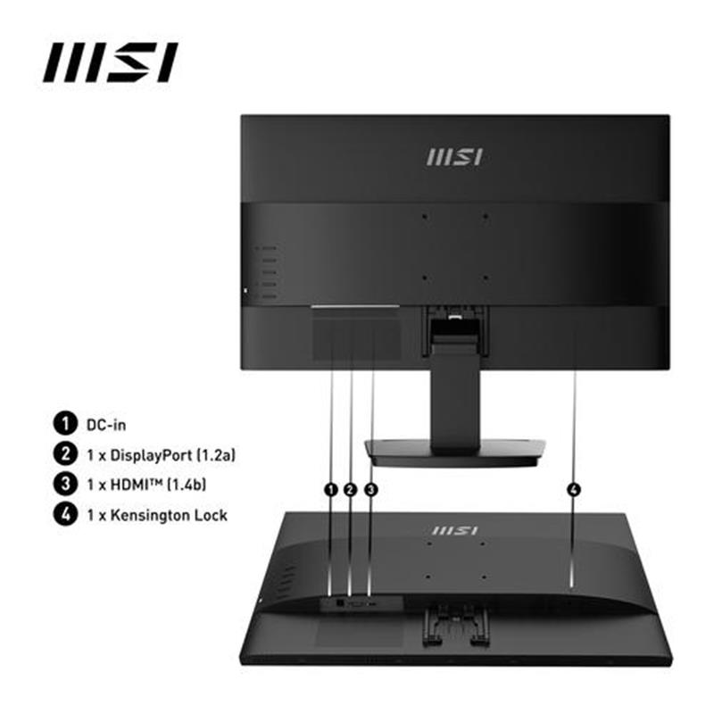 MSI Pro MP2412 computer monitor 60,5 cm (23.8"") 1920 x 1080 Pixels Full HD Zwart