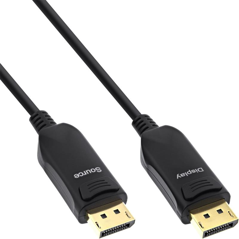 InLine DisplayPort 1 4 AOC cable active 8K4K black gold 30m