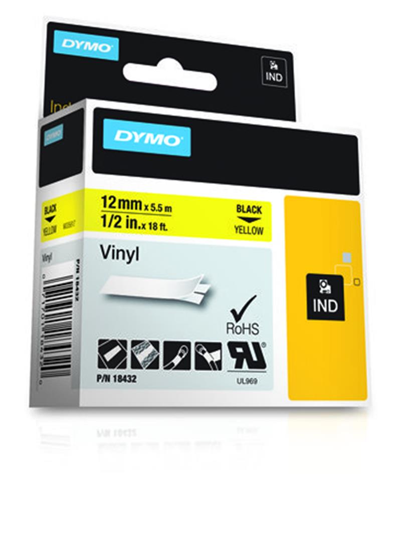 DYMO 18432 labelprinter-tape Zwart op geel