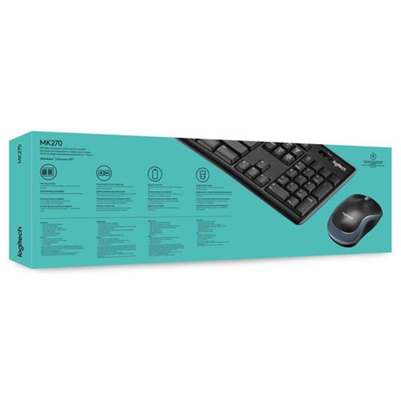 Logitech MK270 toetsenbord RF Draadloos AZERTY Belgisch Zwart