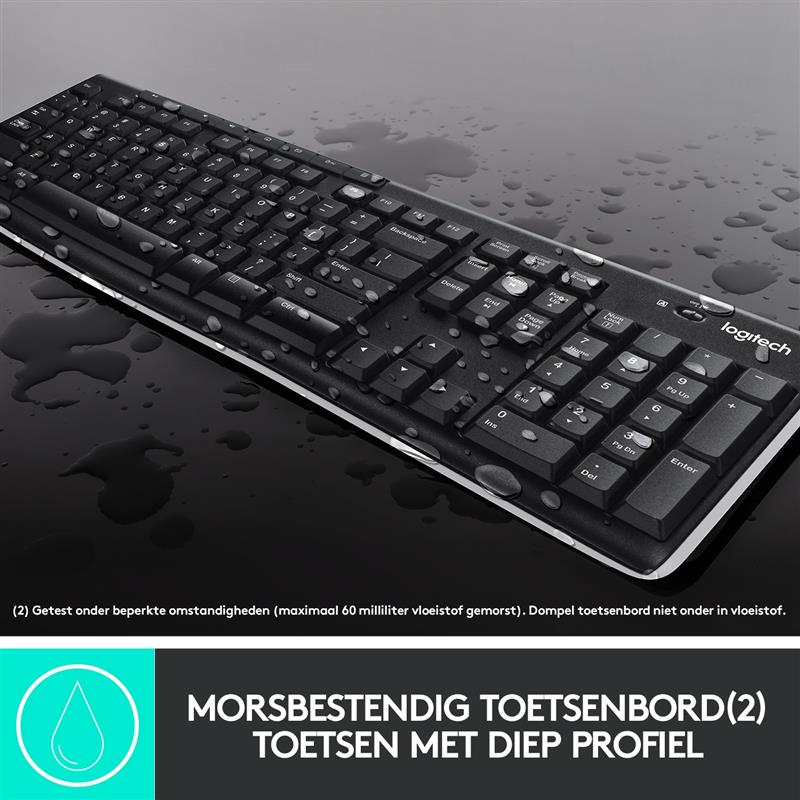 Logitech Wireless Combo MK270 toetsenbord Inclusief muis USB QWERTY Spaans Zwart