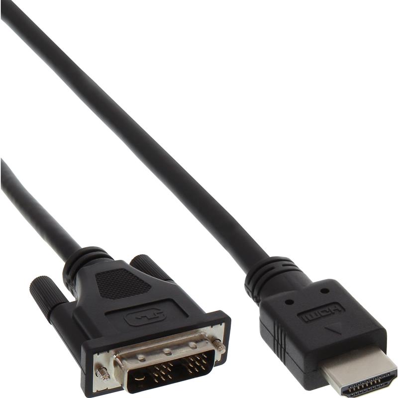 InLine HDMI-DVI kabel HDMI Male naar DVI Male 18 1 zwart 1m