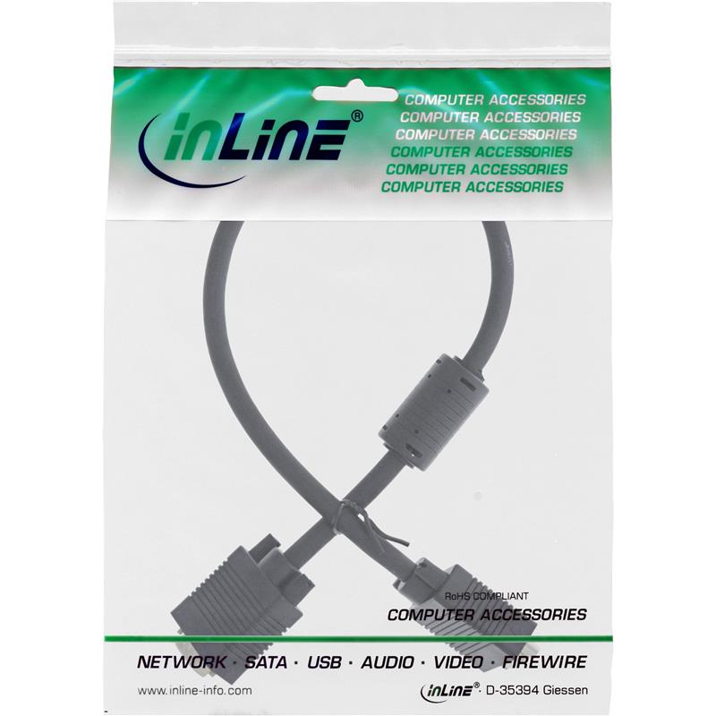 InLine S-VGA kabel zwart 15HD M V 0 5m