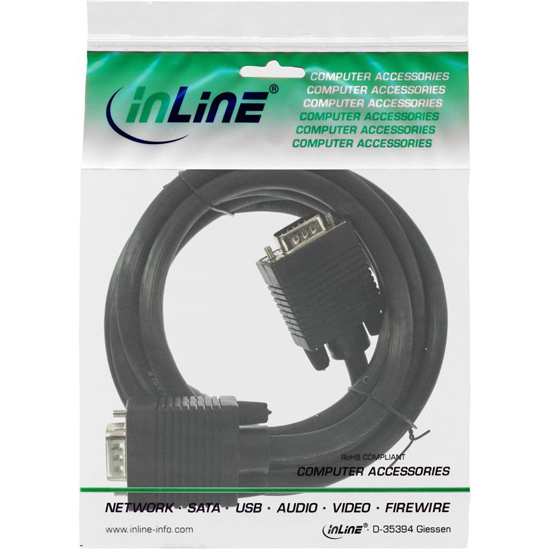 InLine S-VGA kabel zwart 15HD M M 3m