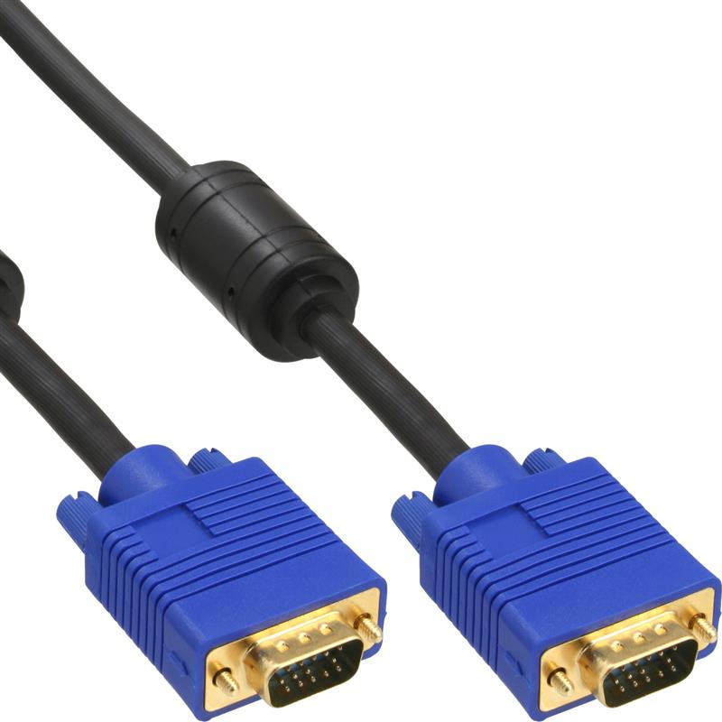 InLine S-VGA kabel Premium zwart 15HD M M 30m