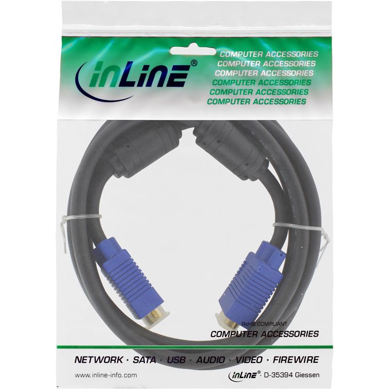 InLine S-VGA kabel Premium zwart 15HD M V 5m