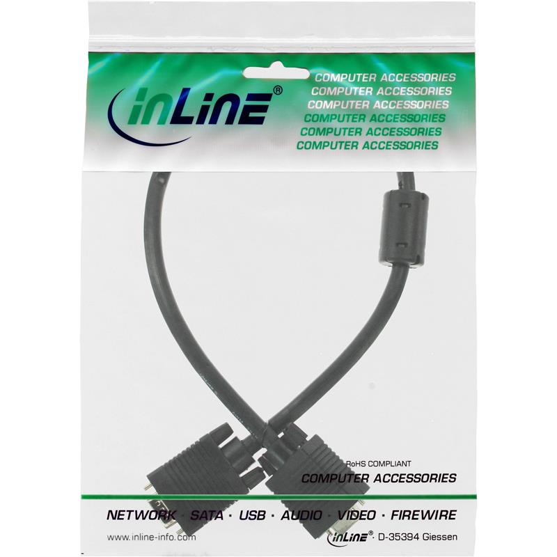 InLine S-VGA kabel zwart 15HD M M 0 5m
