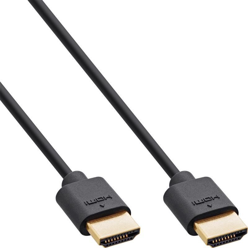 InLine Slim Ultra High Speed HDMI Cable M M 8K4K gold plated black 1 5m