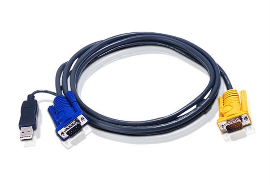 ATEN 3M USB KVM Kabel met 3 in 1 SPHD en ingebouwde PS/2 naar USB omzetter