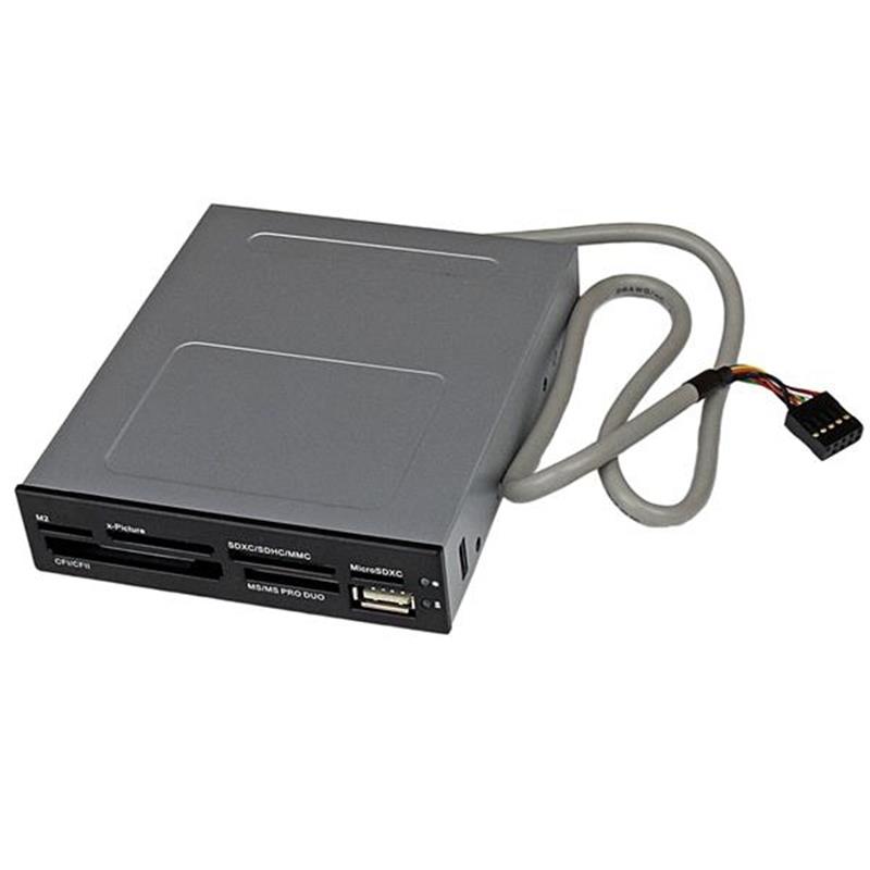 StarTech.com Interne USB 2.0 multimedia kaartlezer 3,5"" 22-in-1 Front Panel card reader 22-in-1 zwart