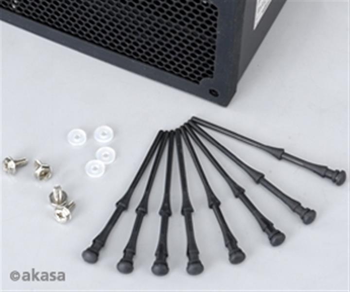 Akasa PSU and fan noise reduction kit 1*silicone PSU gasket 8 * rubber pins
