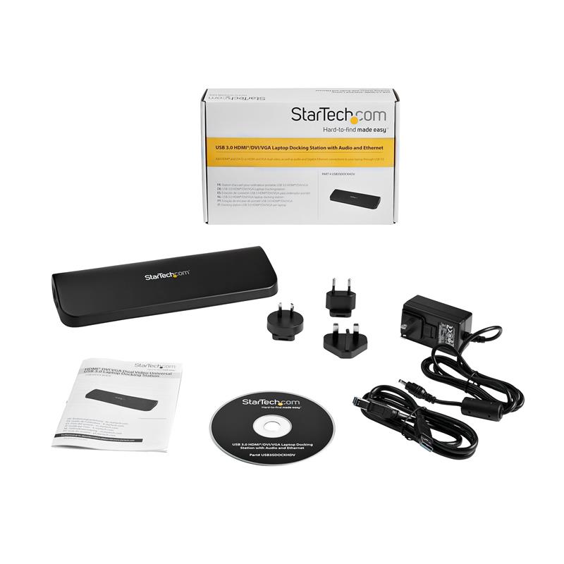 StarTech.com Dual-monitor USB 3.0 docking station met HDMI en DVI/VGA