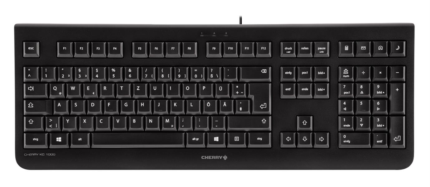 CHERRY KC 1000 toetsenbord USB QWERTZ Duits Zwart