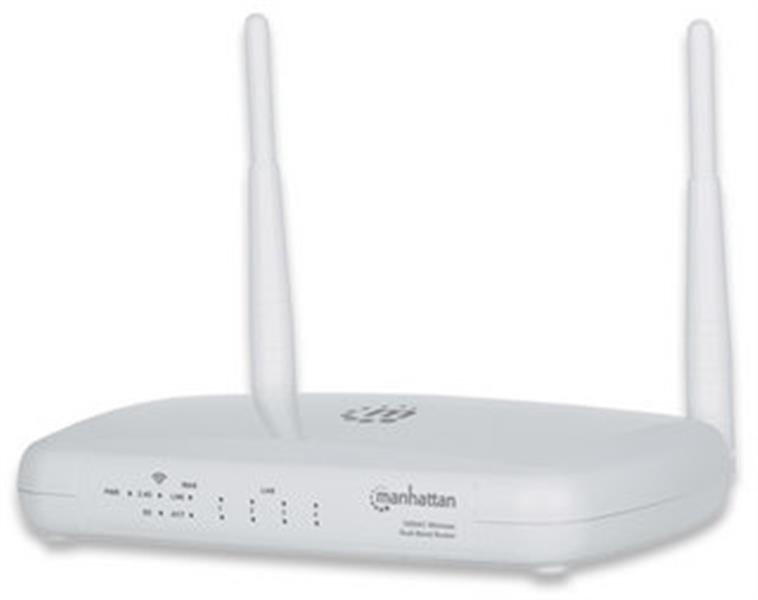 Manhattan 525480 draadloze router Dual-band (2.4 GHz / 5 GHz) Gigabit Ethernet Wit