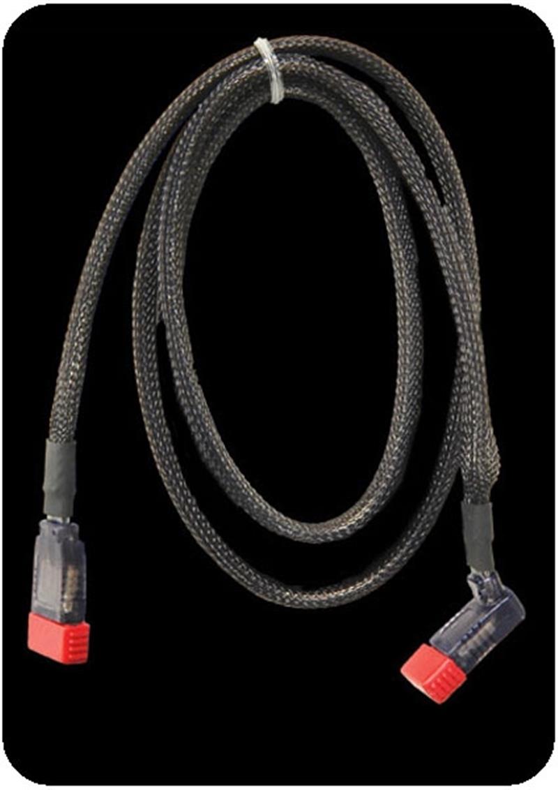 Revoltec S-ATA kabel 50 cm UV actief kleur zwart 90 graden hoek *SATAM