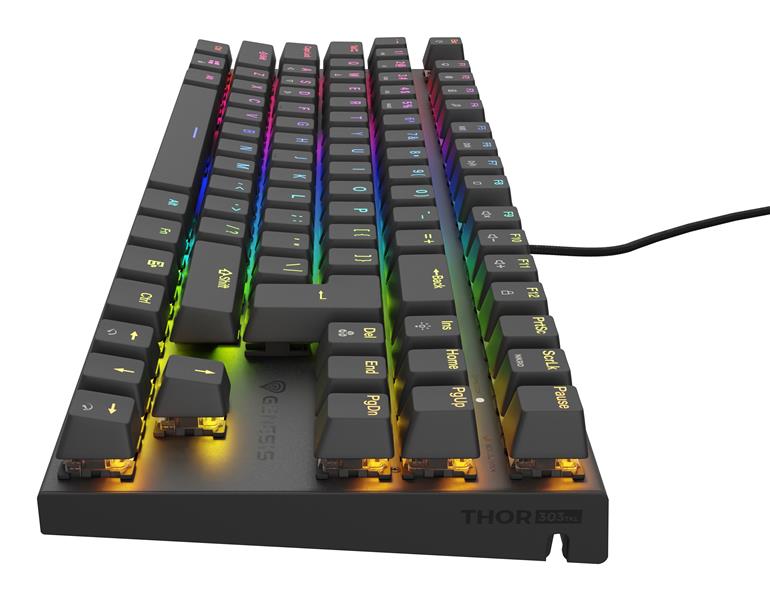 GENESIS Thor 303 TKL toetsenbord Gamen USB QWERTY Amerikaans Engels Zwart