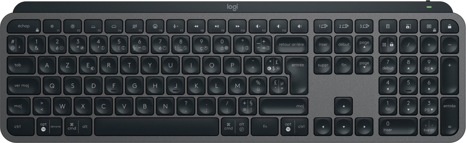 Logitech MX Keys S toetsenbord RF-draadloos + Bluetooth AZERTY Frans Grafiet