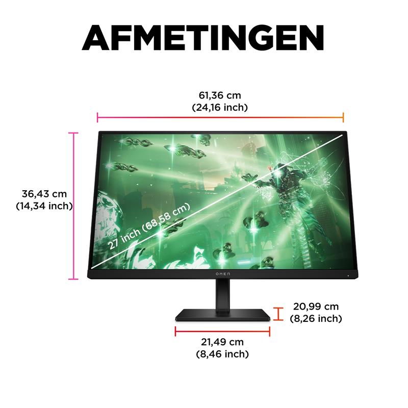 HP OMEN by HP 27q computer monitor 68,6 cm (27"") 2560 x 1440 Pixels Quad HD Zwart