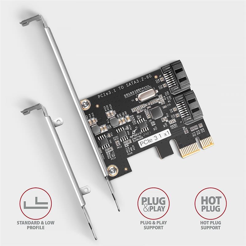 Axagon PCES-SJ2 interfacekaart/-adapter Intern SATA