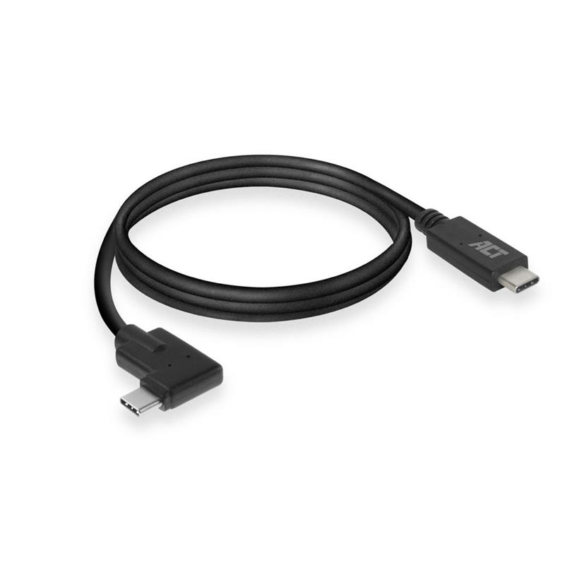 ACT USB 3 2 Gen1 aansluitkabel C male recht - C male haaks 1 meter