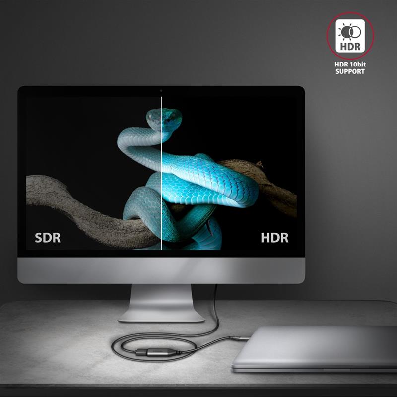 Axagon RVC-HI2M video kabel adapter 0,25 m USB Type-C HDMI Zwart