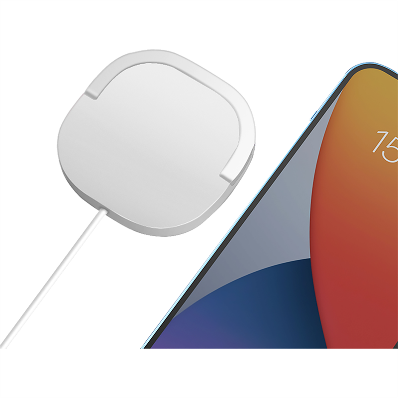 Magnetic Wireless Charger Pad - compatible with magsafe cases - White