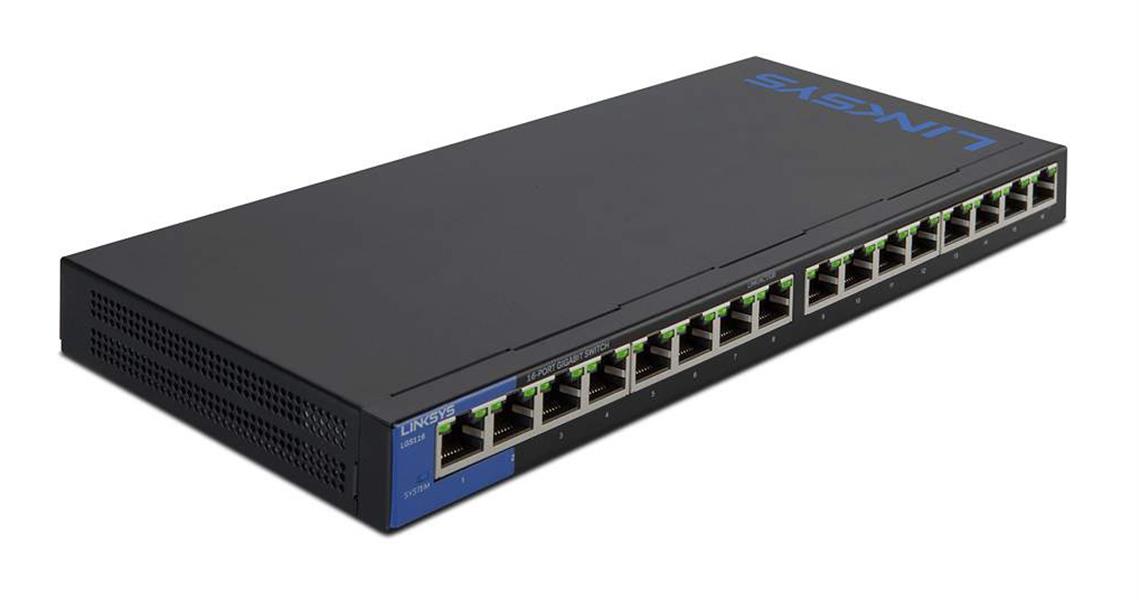 Linksys 16-poorts Gigabit PoE - desktopswitch (LGS116P)