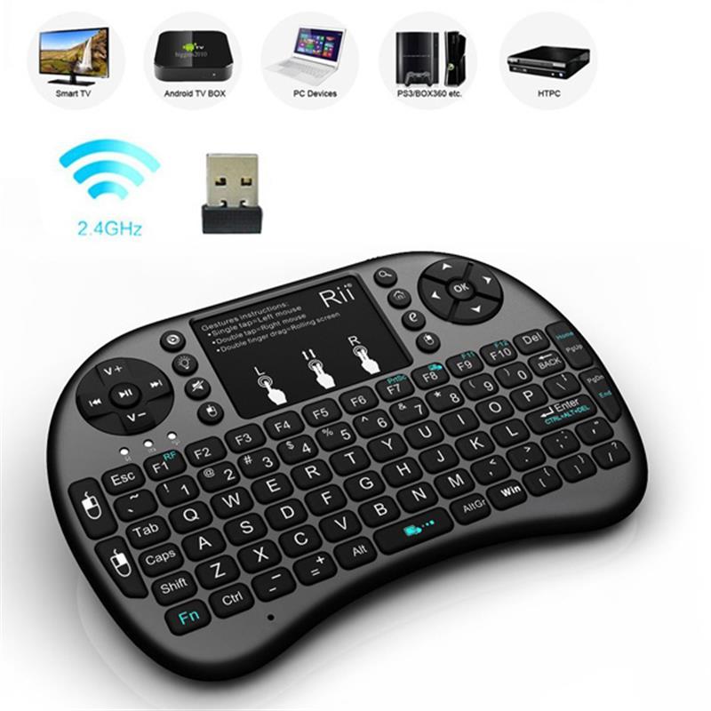 Rii i8 plus Mini Wireless keyboard 2 4G for Windows Mac Linux and Android Inc MULTI-touch touchpad USB Dongle Li-Ion Battery