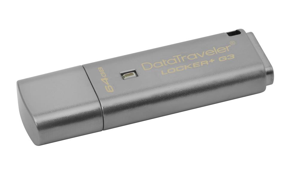 Kingston Technology DataTraveler Locker+ G3 64GB USB flash drive USB Type-A 3.2 Gen 1 (3.1 Gen 1) Zilver
