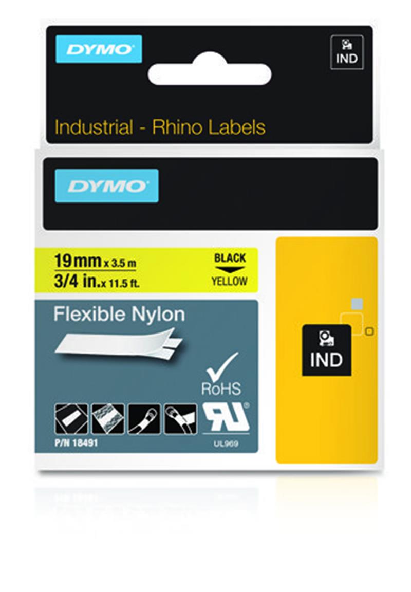 DYMO 18491 labelprinter-tape Zwart op geel