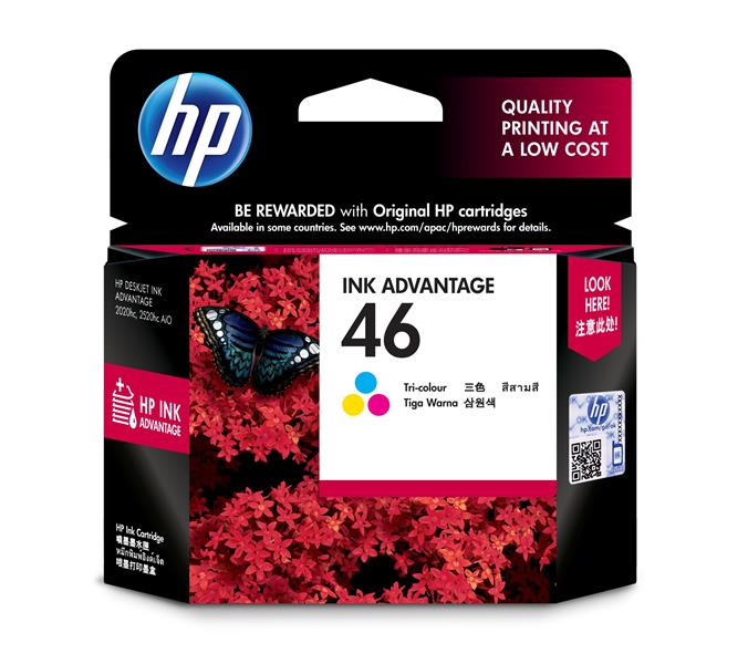 HP 46 Origineel Cyaan, Magenta, Geel 1 stuk(s)