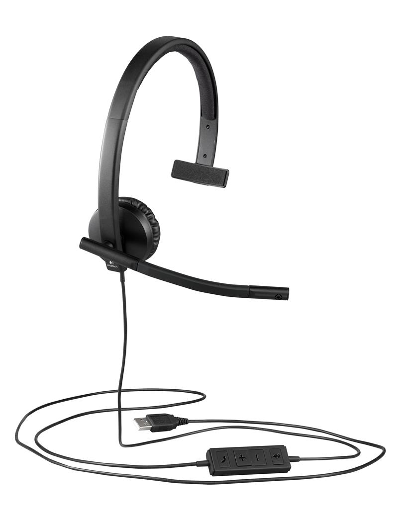 Logitech H570e hoofdtelefoon Hoofdband Monauraal Zwart