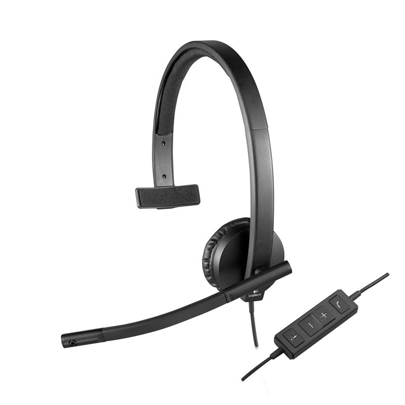 Logitech H570e hoofdtelefoon Hoofdband Monauraal Zwart