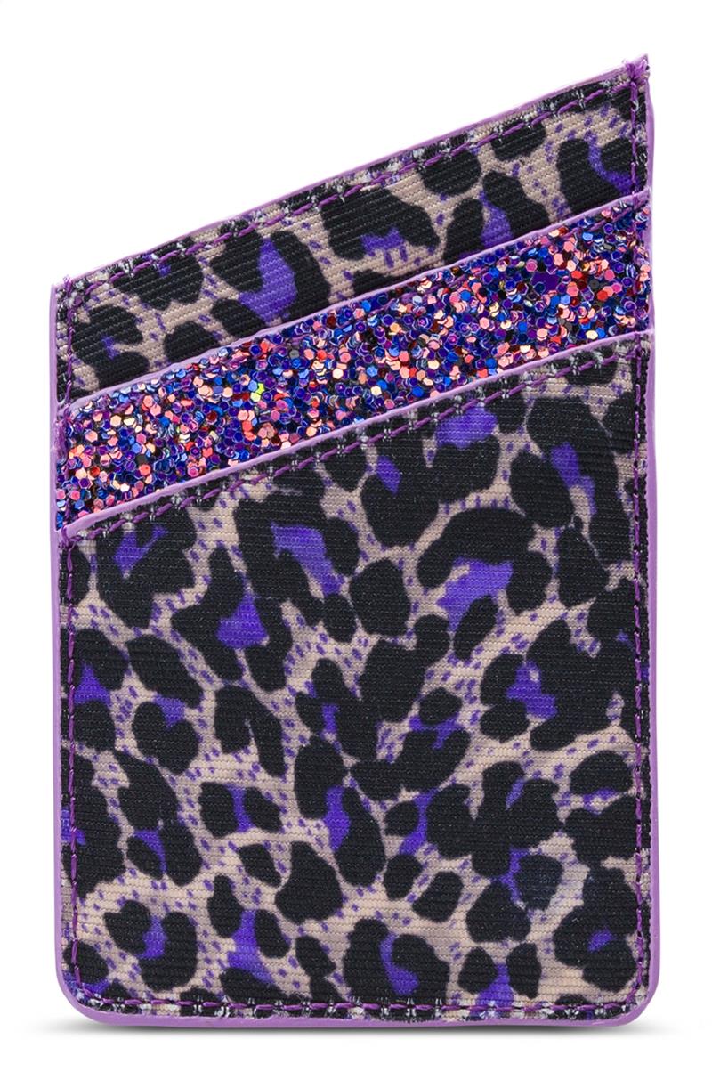 My Style Universal Sticky Card Pocket Purple Leopard