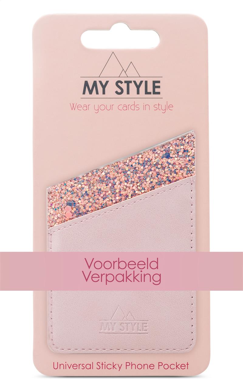 My Style Universal Sticky Card Pocket Pink Shimmer