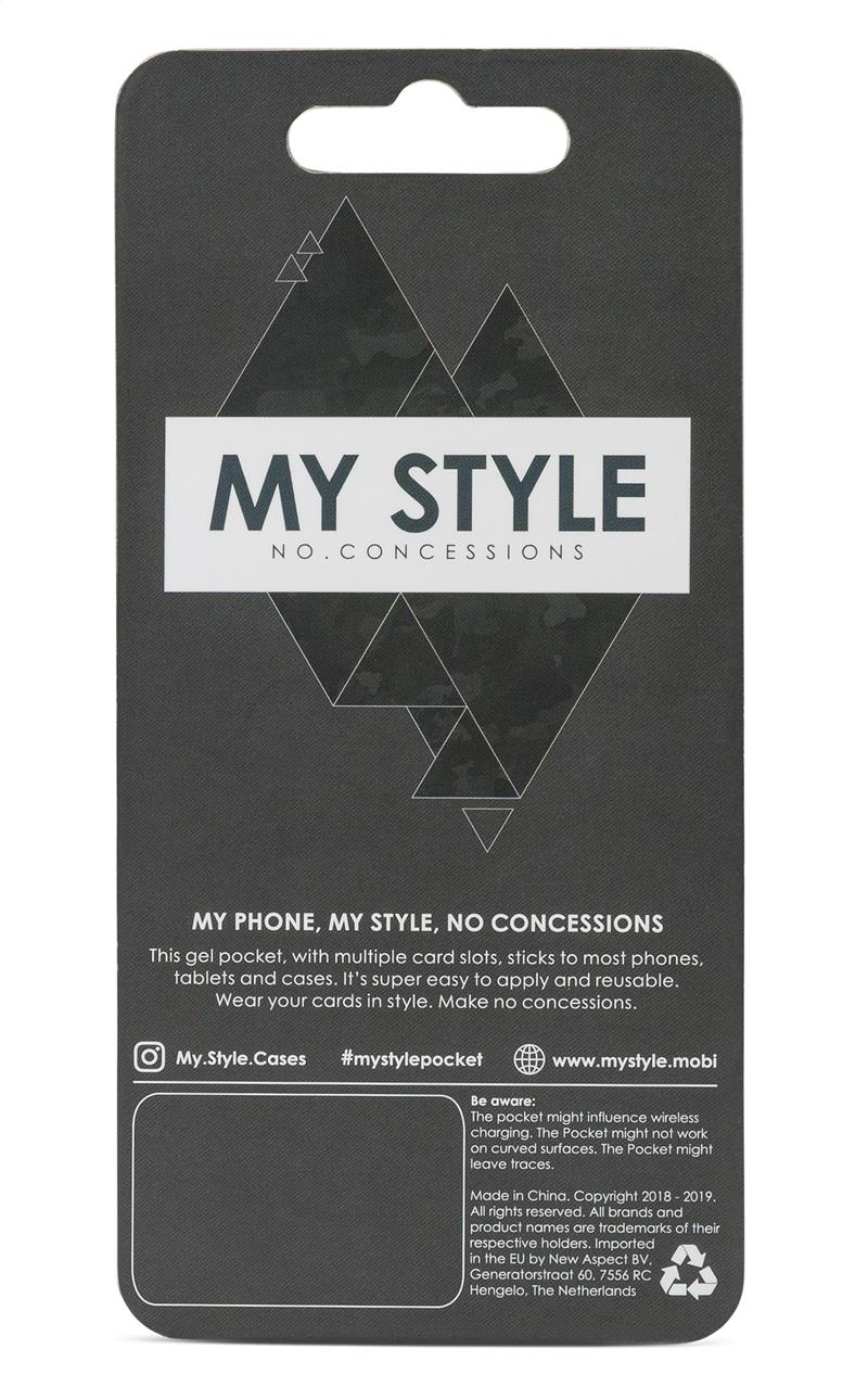 My Style Universal Sticky Card Pocket Grey Snake