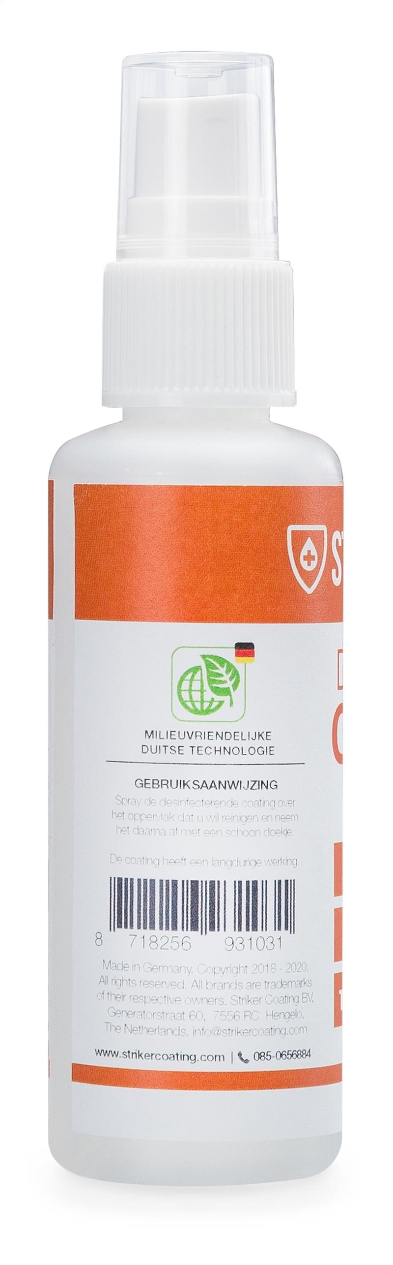 Striker Desinfectie Coating voor o a Smartphone Tablet Laptop Toetsenbord 50ml >90PCT alcohol 