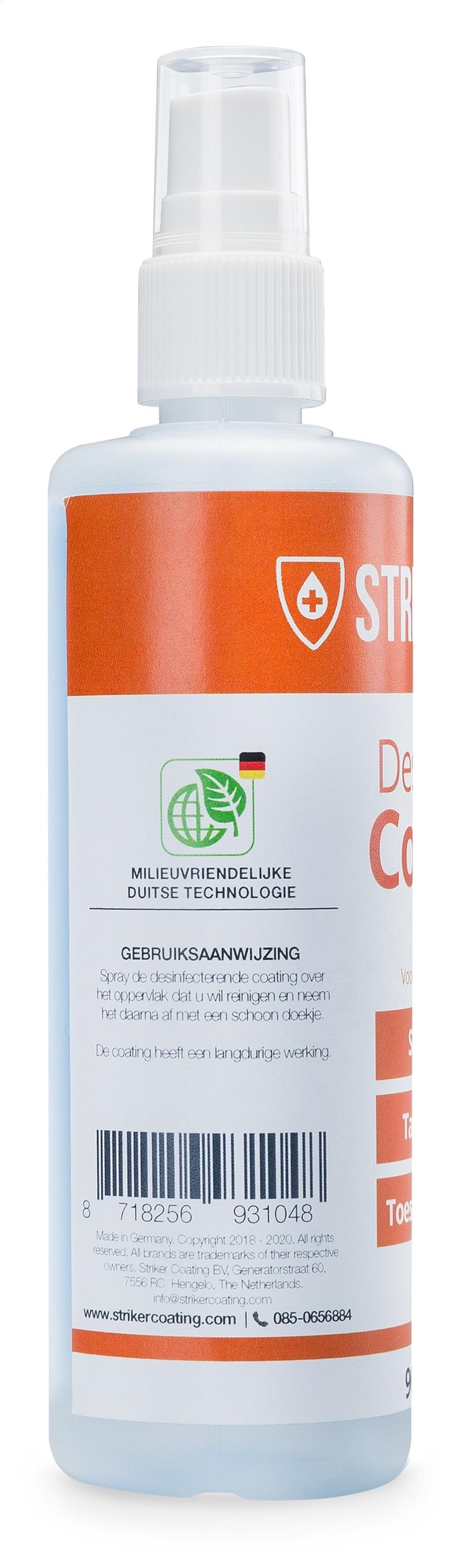 Striker Desinfectie Coating voor o a Smartphone Tablet Laptop Toetsenbord 125ml >90PCT alcohol 