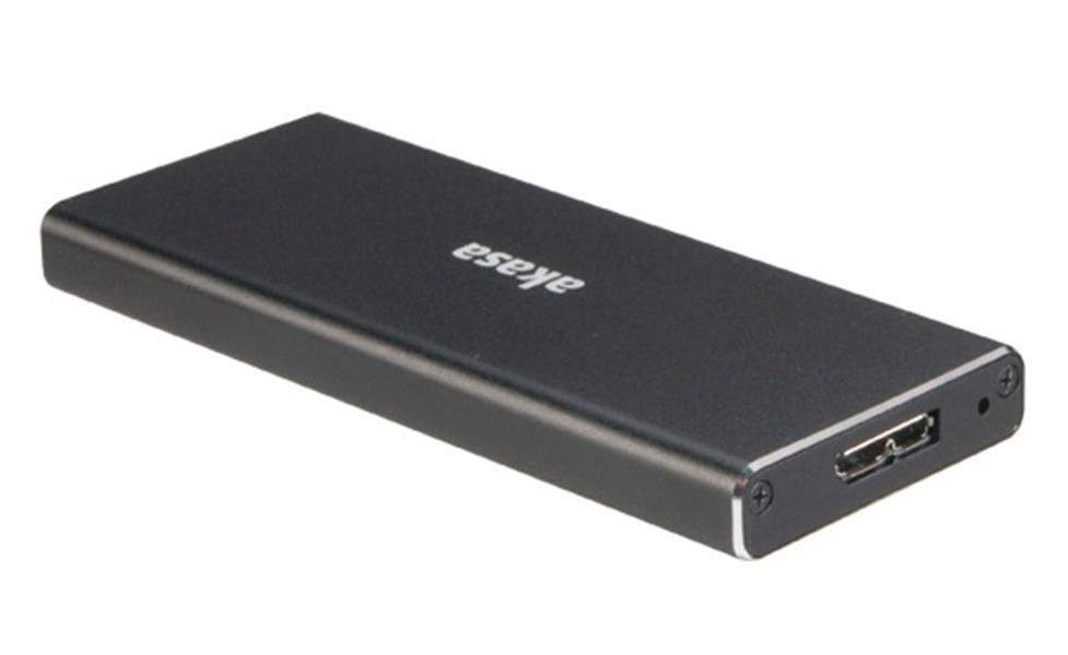 Akasa USB 3 1 Gen1 Aluminium Enclosure for M 2 NGFF SATA SSD Supports 2230 2242 2260 2280 