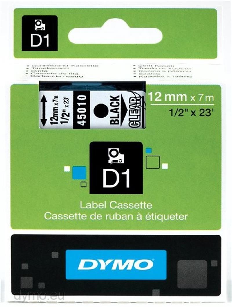 DYMO S0720500 labelprinter-tape Zwart op zilver