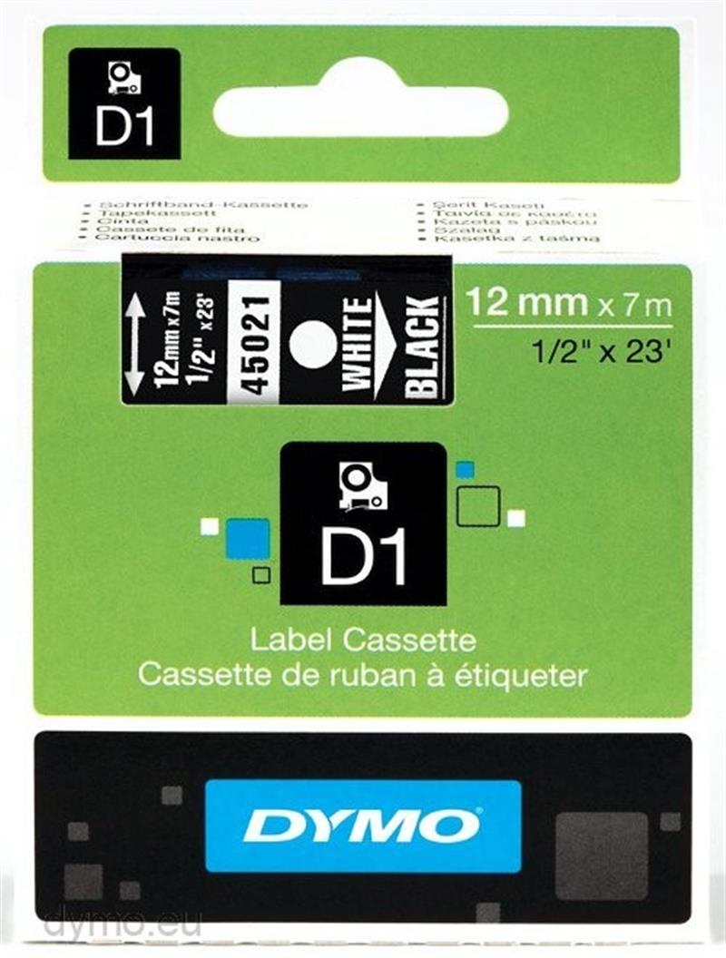 DYMO S0720610 labelprinter-tape Wit op zwart