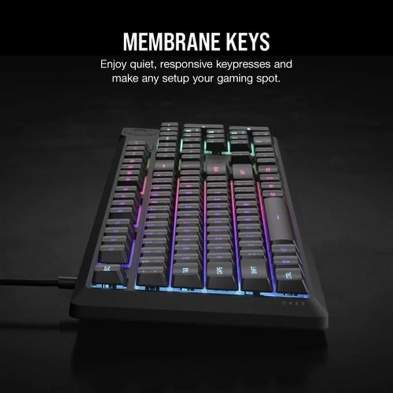 Corsair K55 CORE RGB toetsenbord USB QWERTY US International Grijs