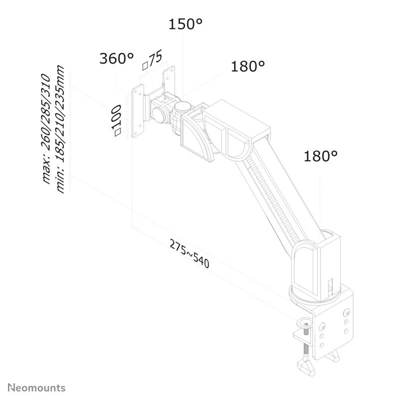 Neomounts by Newstar monitor bureausteun