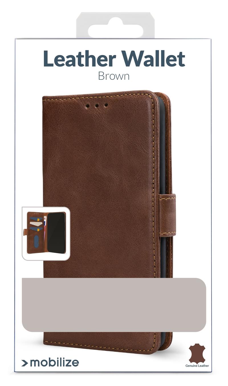 Mobilize Leather Wallet Apple iPhone 14 Pro Max Brown