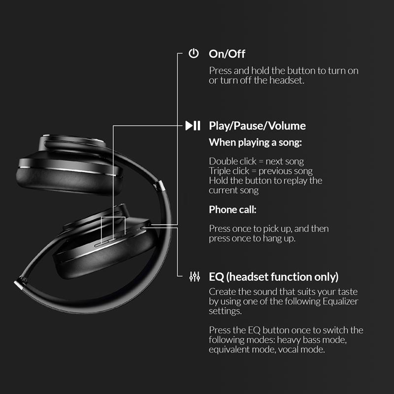 Mobilize Bluetooth Headphone with Speaker Function Black