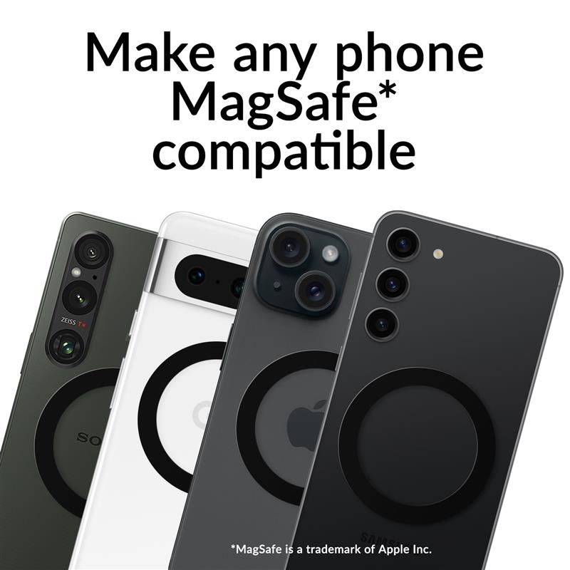 Mobilize Magsafe Compatible Magnet Ring Black 2-Pack 