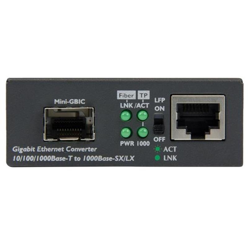 StarTech.com Gigabit ethernet glasvezel media converter met open SFP slot