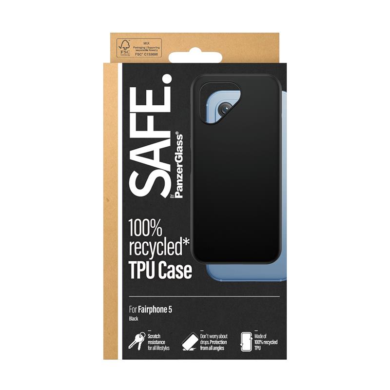 PanzerGlass SAFE by PG Fairphone 5 TPU Case Black mobiele telefoon behuizingen Hoes Transparant