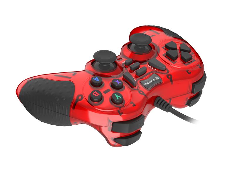 GENESIS MANGAN 200 Rood USB 2.0 Gamepad Analoog/digitaal PC